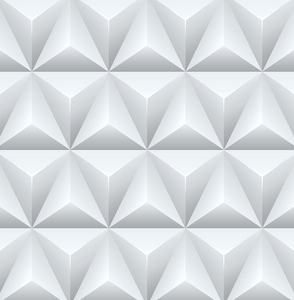 Malibu PS Triangle Origami Contemporary Geometric - Gray | Peel and Stick Removable Wallpaper