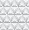 Malibu PS Triangle Origami Contemporary Geometric - Gray | Peel and Stick Removable Wallpaper