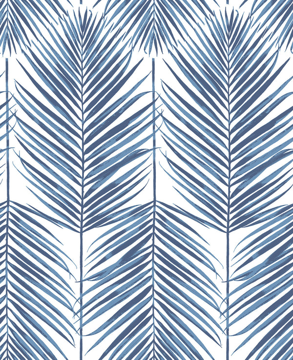 Malibu Ps Paradise Palm Tropical Botanical - Coastal Blue | Peel and Stick Removable Wallcovering