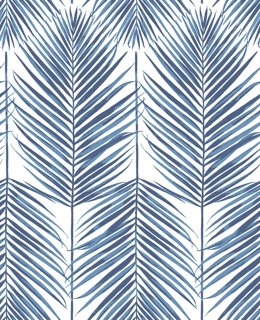 Malibu PS Paradise Palm Tropical Botanical - Coastal Blue | Peel and Stick Removable Wallpaper