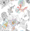 Malibu PS Colorful Paisley Contemporary Paisley - Multicolored | Peel and Stick Removable Wallpaper