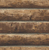 Malibu PS Log Cabin Rustic Wood - Walnut | Peel and Stick Removable Wallpaper
