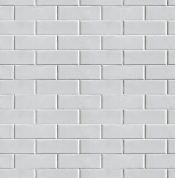Malibu Ps Subway Tile Contemporary Tile - Ivory | Peel and Stick Removable Wallcovering