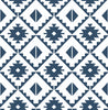 Malibu PS Southwest Tile Southwestern Geometric - Navy Blue | Peel and Stick Removable Wallpaper