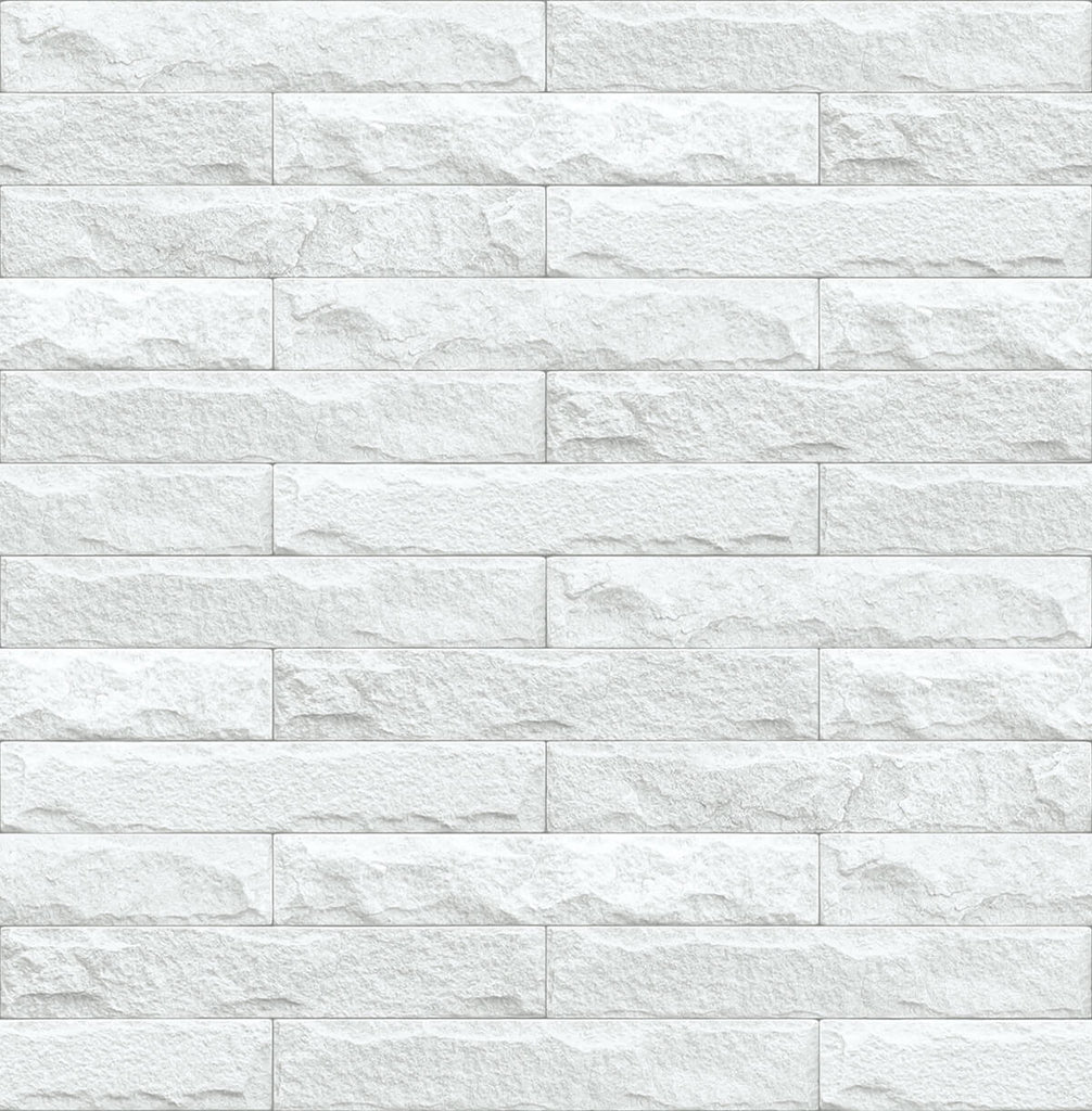 Malibu PS Limestone Brick Contemporary Stone - Eggshell & Gray | Peel and Stick Removable Wallpaper