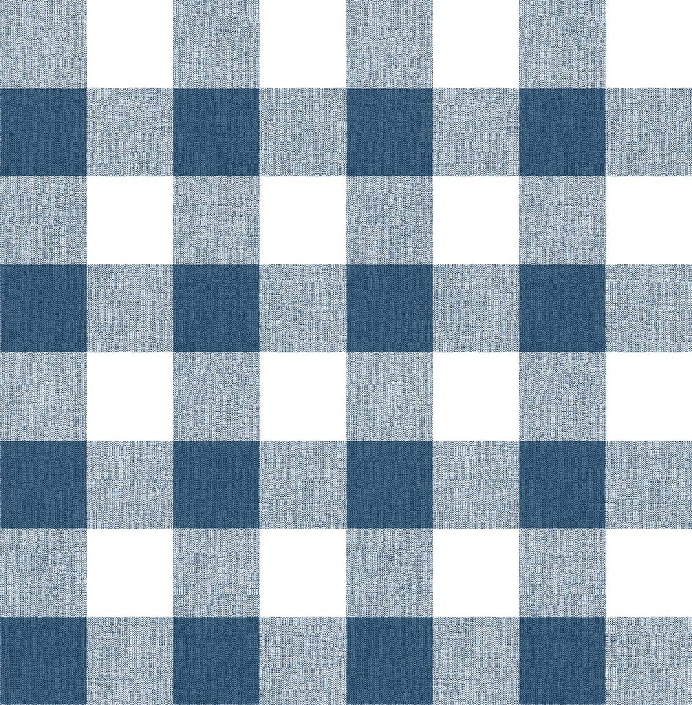 Malibu PS Picnic Plaid Coastal Plaid - Navy & White | Peel and Stick Removable Wallpaper