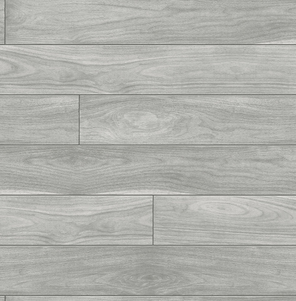 Malibu PS Teak Planks Farmhouse Wood - Gray | Peel and Stick Removable Wallpaper