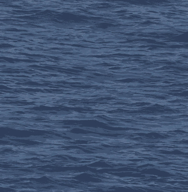 Malibu Ps Serene Sea Coastal Abstract - Denim Blue | Peel and Stick Removable Wallcovering