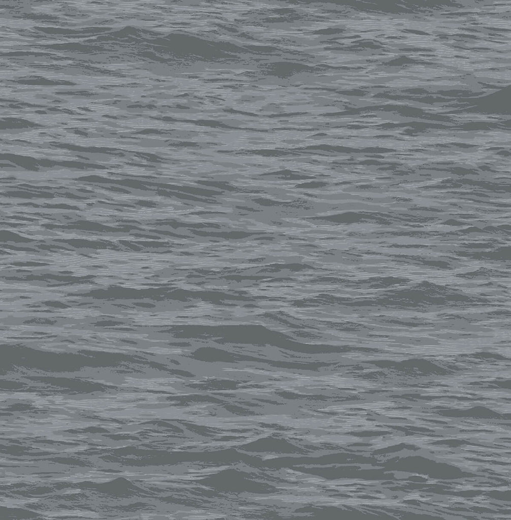 Malibu PS Serene Sea Coastal Abstract - Cove Gray | Peel and Stick Removable Wallpaper