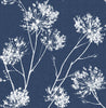 Malibu PS One O'Clocks Traditional Botanical - Denim Blue | Peel and Stick Removable Wallpaper
