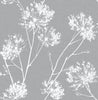 Malibu PS One O'Clocks Traditional Botanical - Cove Gray | Peel and Stick Removable Wallpaper