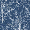 Malibu PS Tree Branches Contemporary Botanical - Coastal Blue | Peel and Stick Removable Wallpaper