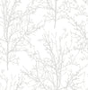 Malibu PS Tree Branches Contemporary Botanical - Pearl Gray | Peel and Stick Removable Wallpaper
