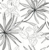 Malibu PS Spider Plants Eclectic Botanical - Grayscale | Peel and Stick Removable Wallpaper
