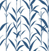 Malibu PS Bamboo Leaves Contemporary Botanical - Navy Blue & White | Peel and Stick Removable Wallpaper