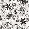 Malibu PS Tropical Garden Bohemian Botanical - Black & White | Peel and Stick Removable Wallpaper