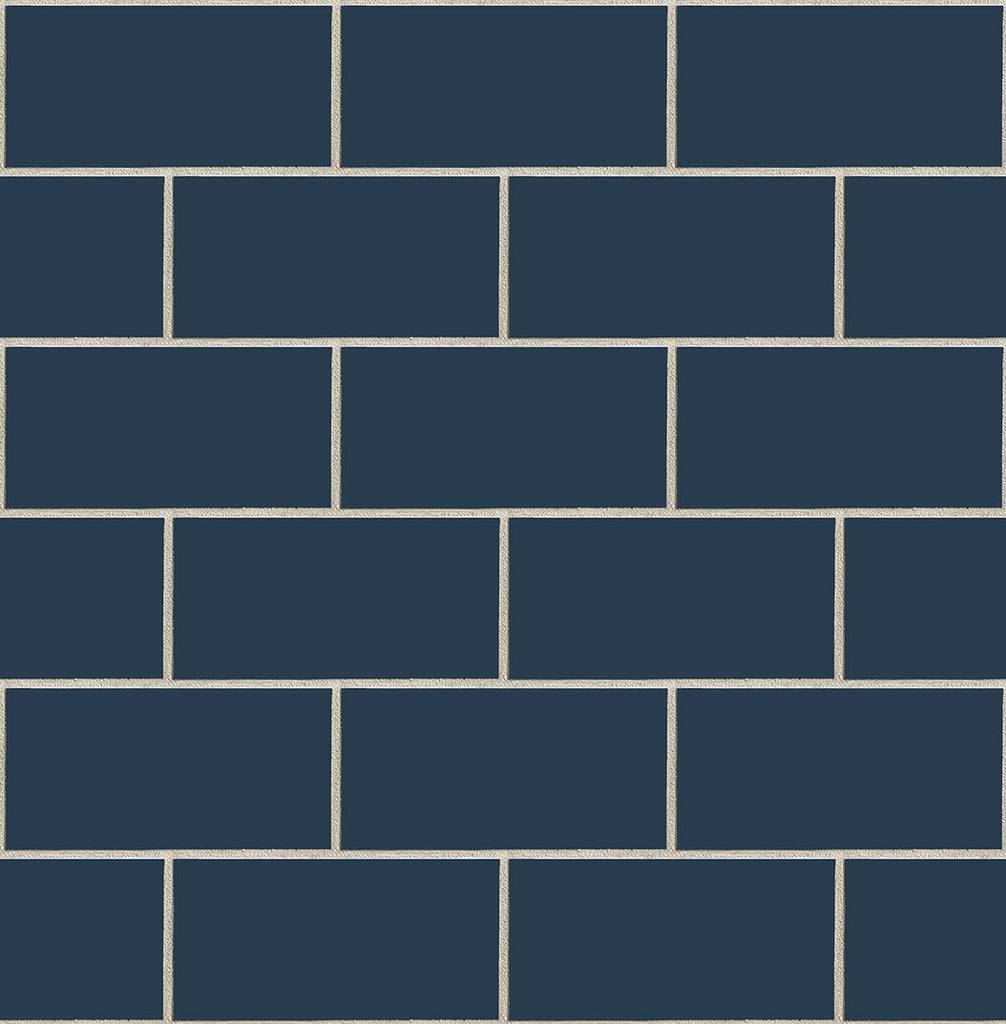 Malibu PS Retro Subway Tile Contemporary Tile - Navy Blue | Peel and Stick Removable Wallpaper