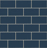 Malibu PS Retro Subway Tile Contemporary Tile - Navy Blue | Peel and Stick Removable Wallpaper