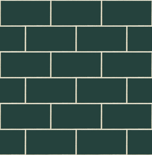 Malibu Ps Retro Subway Tile Contemporary Tile - Evergeen | Peel and Stick Removable Wallcovering