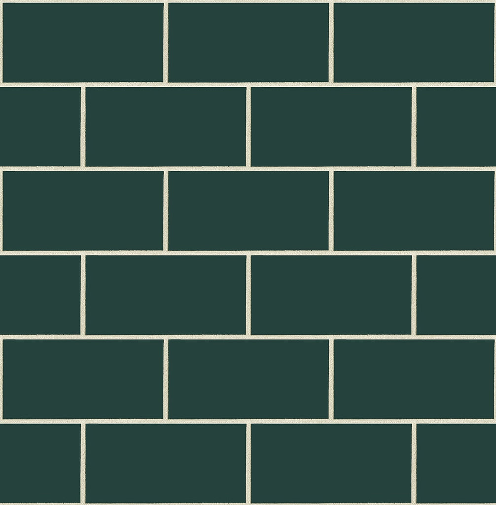 Malibu PS Retro Subway Tile Contemporary Tile - Evergeen | Peel and Stick Removable Wallpaper