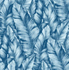 Malibu PS Baha Banana Leaves Tropical Botanical - Regatta Blue | Peel and Stick Removable Wallpaper