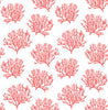Malibu PS Coastal Coral Reef Coastal Botanical - Vermillion | Peel and Stick Removable Wallpaper