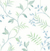 Malibu PS Watercolor Leaf Trail Bohemian Botanical - Sea Glass | Peel and Stick Removable Wallpaper