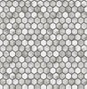 Malibu PS Marble Hexagon Contemporary Tile - Carrara & Wrought Iron | Peel and Stick Removable Wallpaper