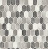 Malibu PS Brushed Hex Tile Contemporary Tile - Pavestone & Chrome | Peel and Stick Removable Wallpaper