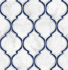 Malibu PS Marbled Ogee Contemporary Tile - Royal Blue & Carrara | Peel and Stick Removable Wallpaper