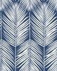 Malibu PS Palm Silhouette Tropical Botanical - Coastal Blue | Peel and Stick Removable Wallpaper