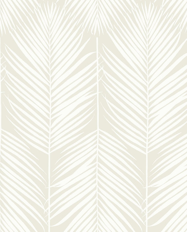 Malibu Ps Palm Silhouette Tropical Botanical - Sea Salt | Peel and Stick Removable Wallcovering