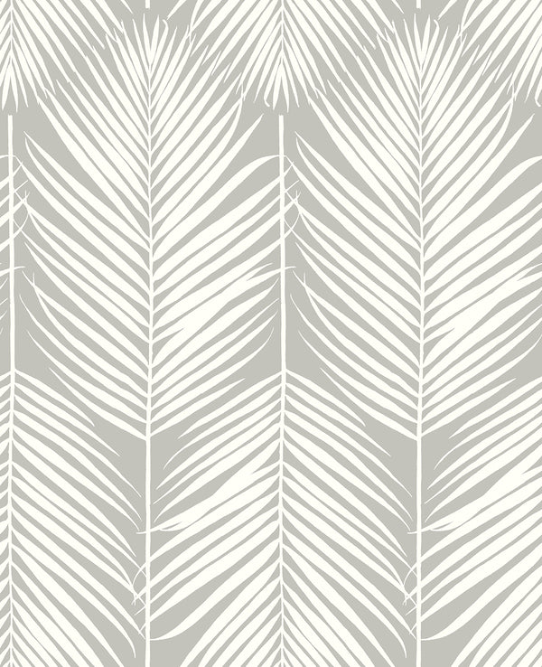 Malibu Ps Palm Silhouette Tropical Botanical - Harbor Gray | Peel and Stick Removable Wallcovering