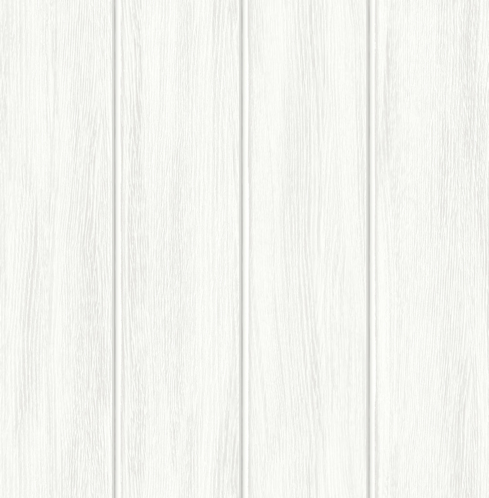 Malibu PS Wood Panel Rustic Wood - Alabaster | Peel and Stick Removable Wallpaper