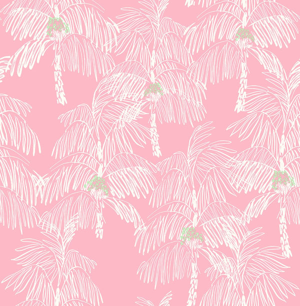 Malibu Ps Palm Beach Tropical Botanical - Flamingo | Peel and Stick Removable Wallcovering