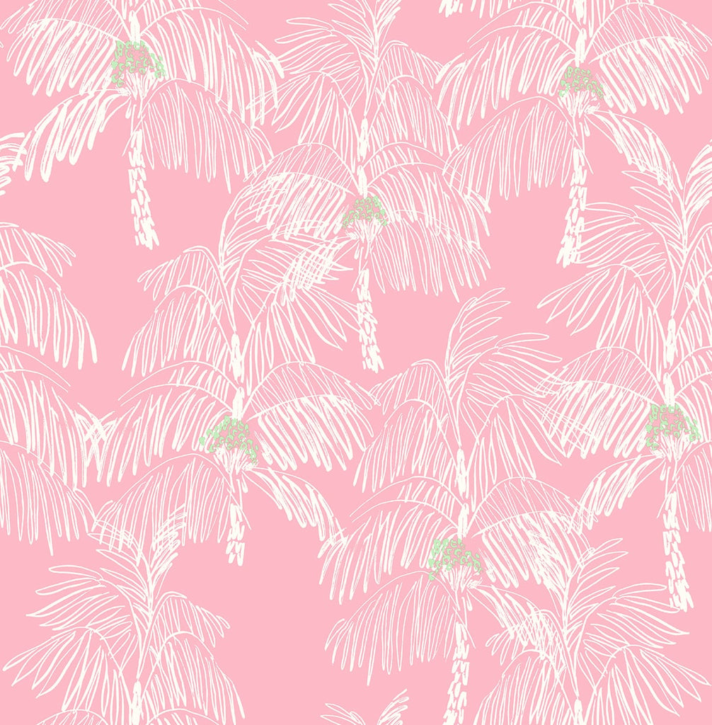 Malibu PS Palm Beach Tropical Botanical - Flamingo | Peel and Stick Removable Wallpaper
