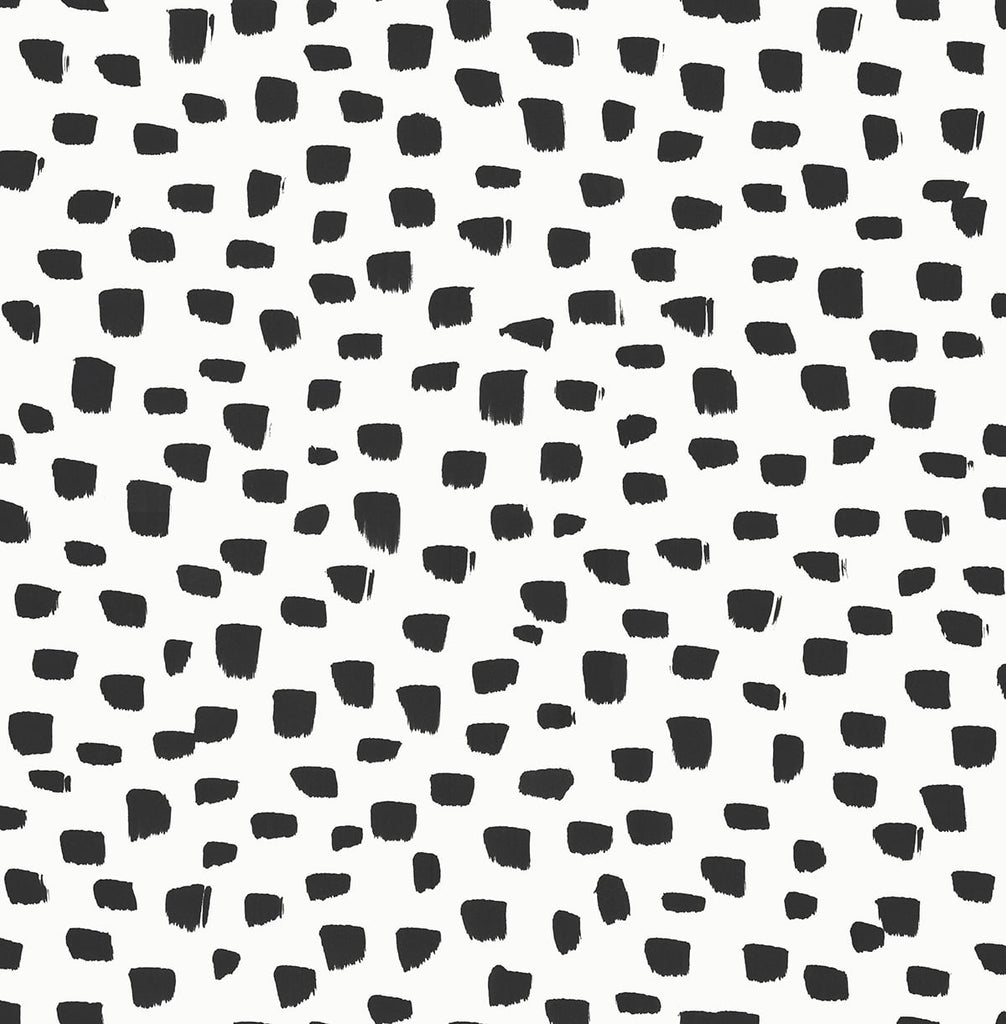 Malibu PS Speckled Dot Contemporary Polka Dot - Black & White | Peel and Stick Removable Wallpaper