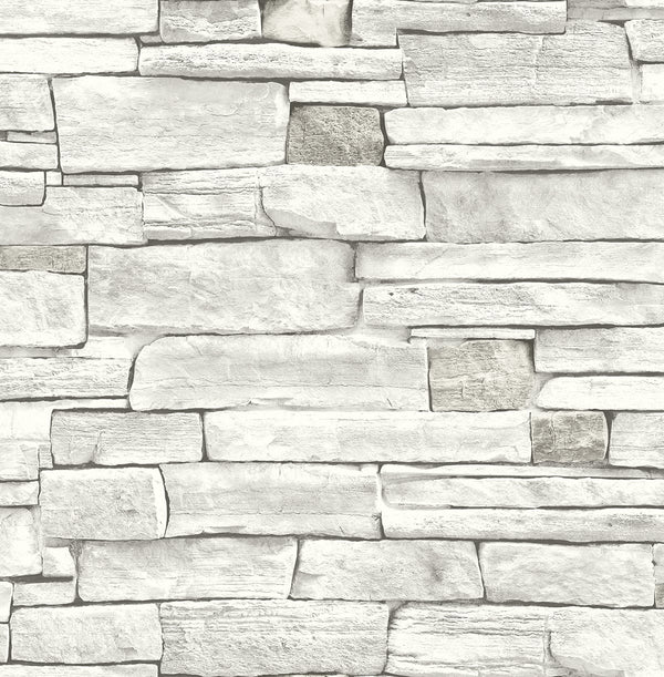 Malibu Ps Stacked Stone Rustic Stone - Arctic Grey | Peel and Stick Removable Wallcovering