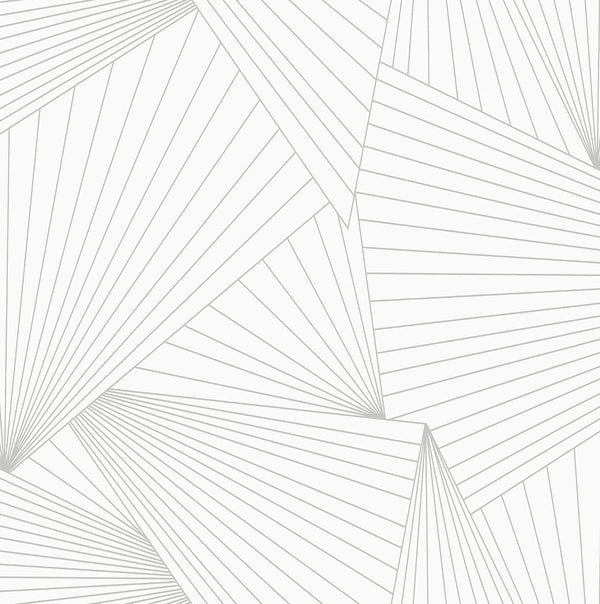 Malibu Ps Ray Geo Contemporary Geometric - White & Harbor Gray | Peel and Stick Removable Wallcovering