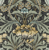 Malibu PS Acanthus Floral Vintage Floral - Charocal & Goldenrod | Peel and Stick Removable Wallpaper