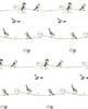 Malibu PS Sweet Tweet Contemporary Animal Print - Charcoal & Buttercup | Peel and Stick Removable Wallpaper