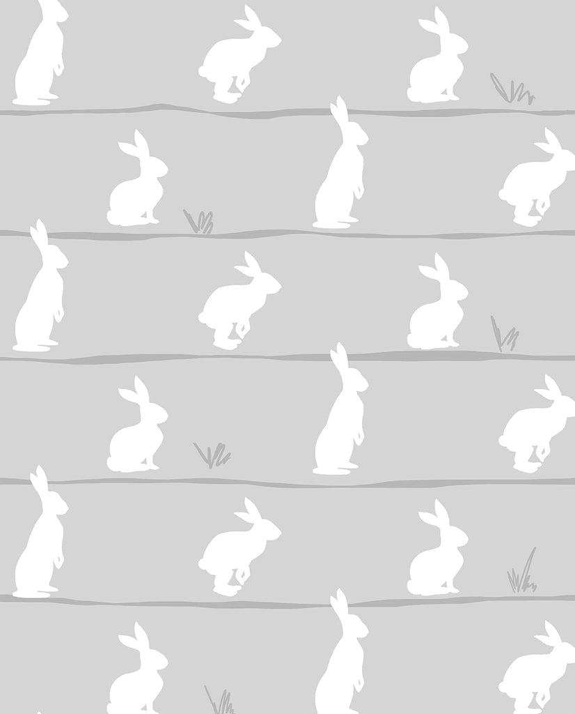 Malibu PS Bunny Trail Contemporary Animal Print - Daydream Grey | Peel and Stick Removable Wallpaper