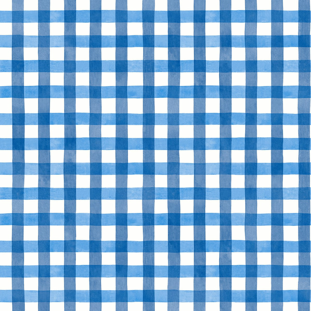 Malibu PS Spring Plaid Contemporary Plaid - Cobalt | Peel and Stick Removable Wallpaper