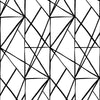 Malibu PS Quartz Geo Contemporary Geometric - Black & White | Peel and Stick Removable Wallpaper