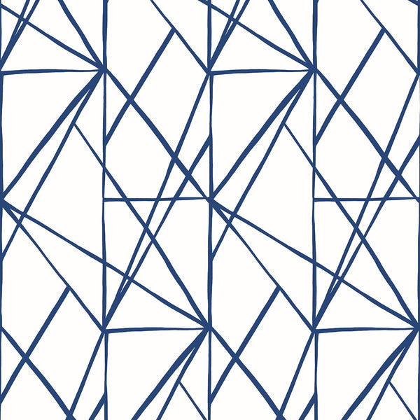 Malibu Ps Quartz Geo Contemporary Geometric - Navy Blue | Peel and Stick Removable Wallcovering