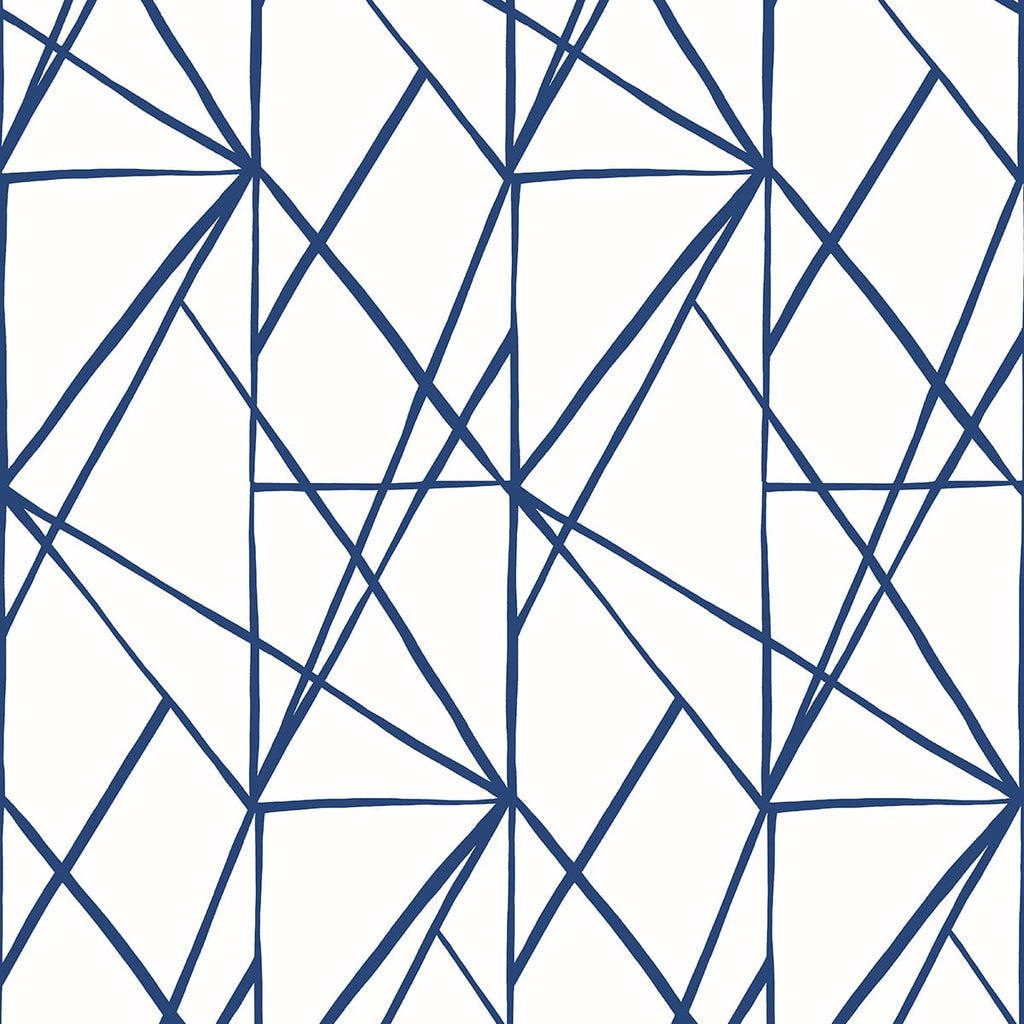 Malibu PS Quartz Geo Contemporary Geometric - Navy Blue | Peel and Stick Removable Wallpaper
