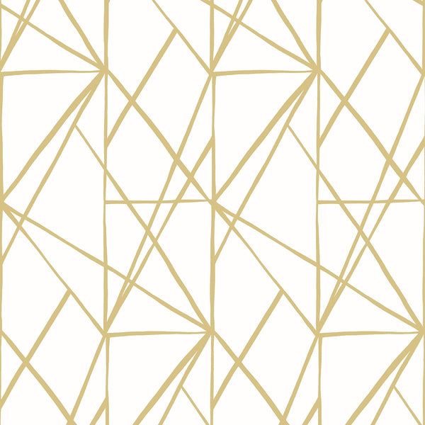Malibu Ps Quartz Geo Contemporary Geometric - Metallic Gold | Peel and Stick Removable Wallcovering