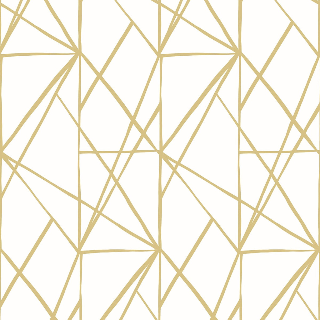 Malibu PS Quartz Geo Contemporary Geometric - Metallic Gold | Peel and Stick Removable Wallpaper