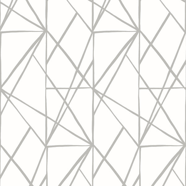 Malibu Ps Quartz Geo Contemporary Geometric - Harbor Grey | Peel and Stick Removable Wallcovering