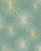 Malibu PS Starburst Geo Mid-Century Modern Geometric - Teal & Metallic Gold | Peel and Stick Removable Wallpaper